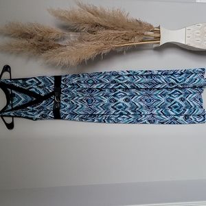 Susan Lawrence blue maxi dress belted